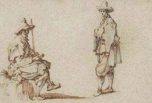 drawing by Callot of two men
